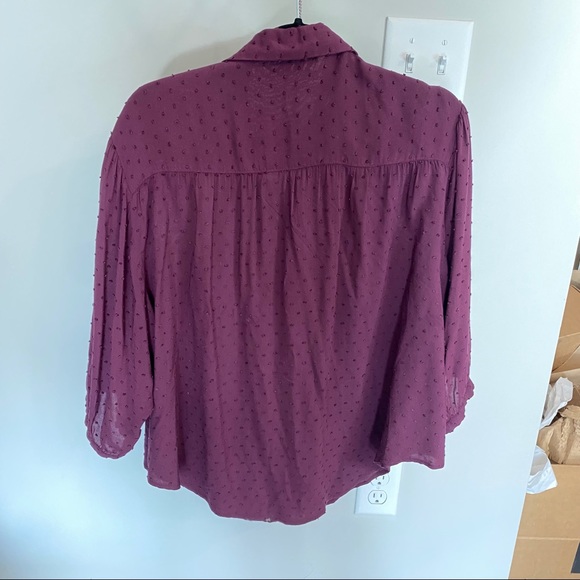 Free People Clip Dot Dobby Blouse - Picture 8 of 8